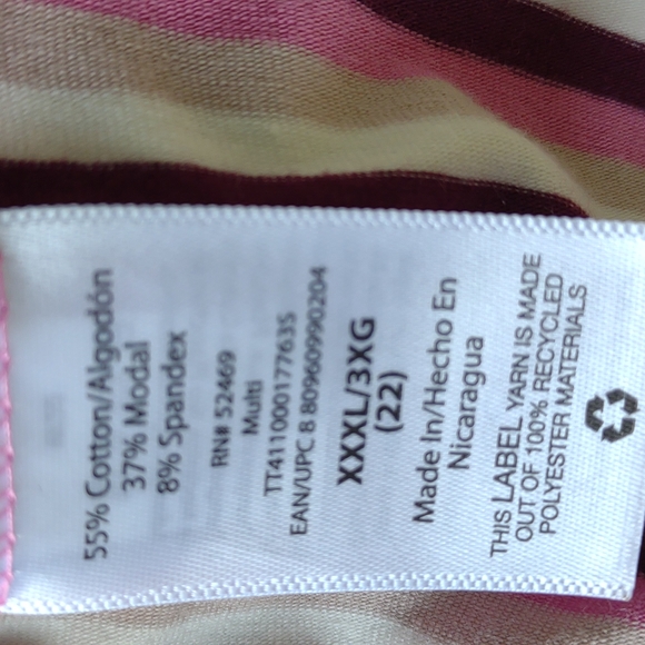 Time &Tru Stripe Turtle Neck Pink&Tan 3XXX - Picture 5 of 7